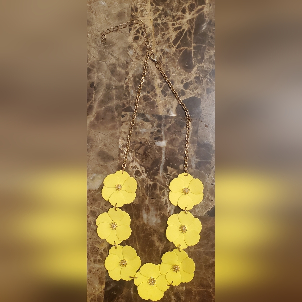 Yellow Floral Necklace